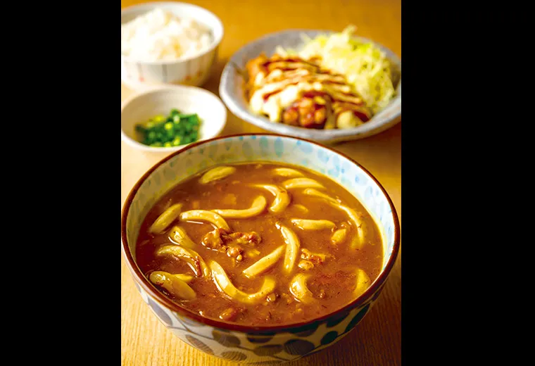 カレーうどんとチキン南蛮のセット